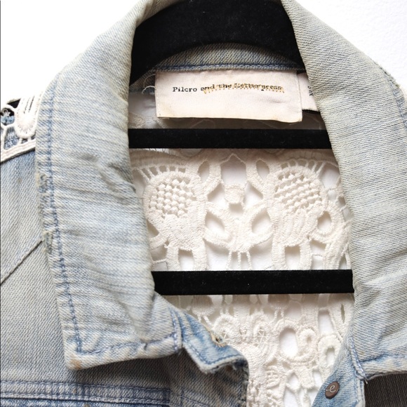 Anthropologie Pilcro & the letterpress denim & lace vest. Size US SM. - Picture 3 of 4